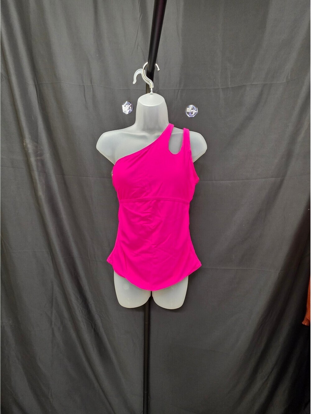 TALISEA ONE‑SHOULDER TANKINI SWIM TOP TUMMY CONTROL PINK SIZE MEDIUM